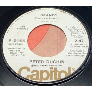 Peter Duchin Brandy / Day By Day (Godspell) 45 Vinyl 70s Jazz Rock Capitol Promo